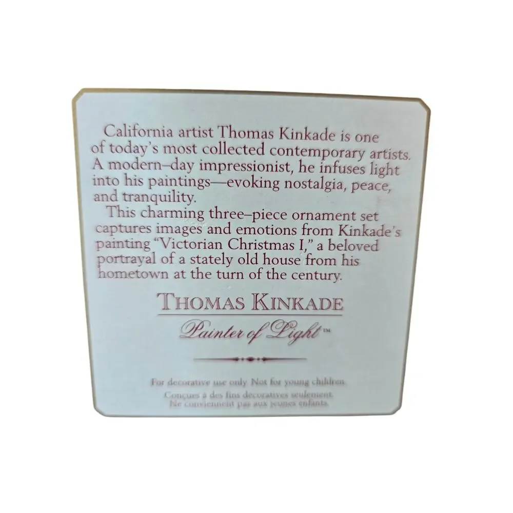 Vintage Thomas Kinkade Victorian Christmas Keepsake Ornaments Hallmark 2001